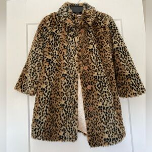 Leopard Cheetah Animal Print Faux Fur Coat